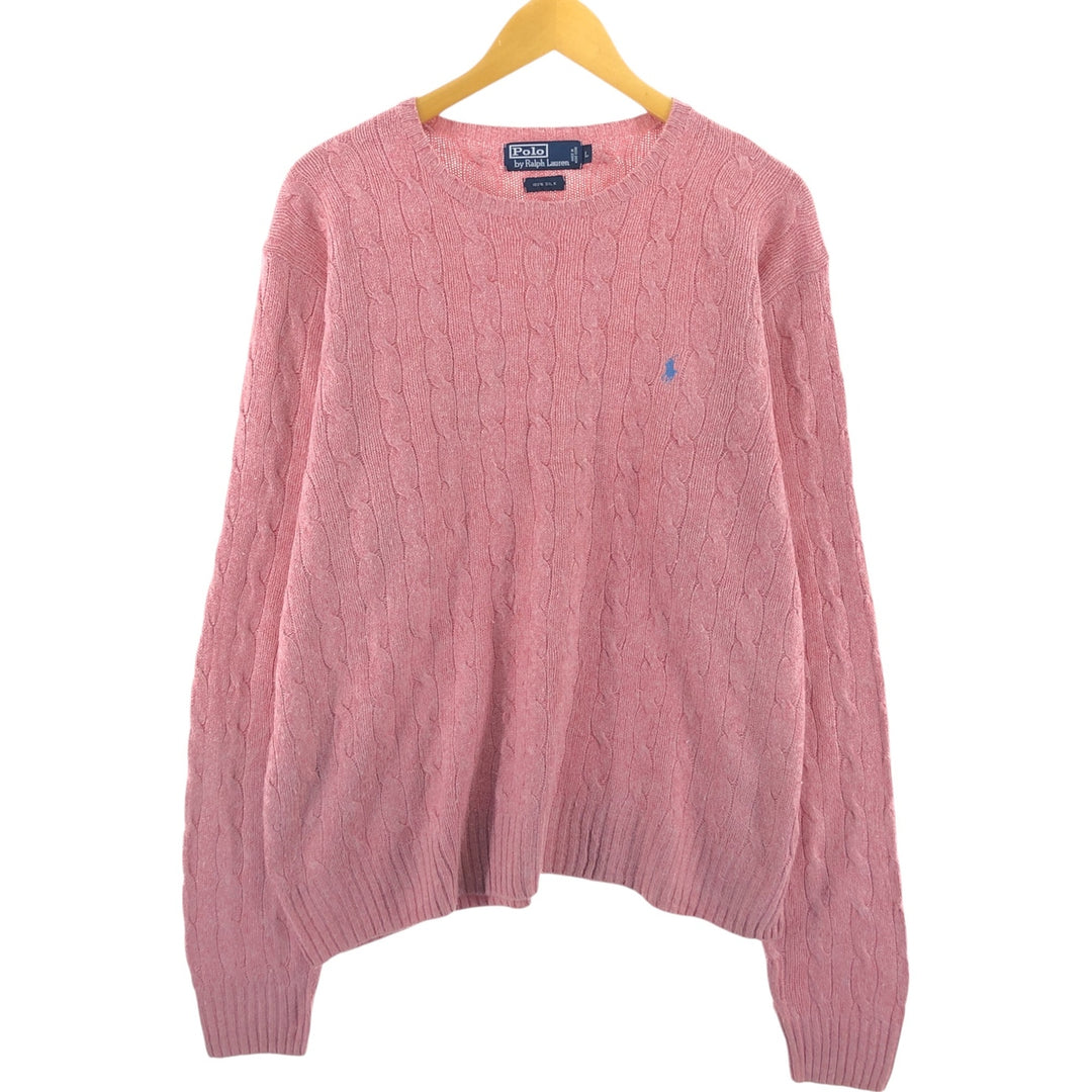 Ralph Lauren POLO by Ralph Lauren Cable Knit Silk Knit Sweater Men's L size / eaa510362