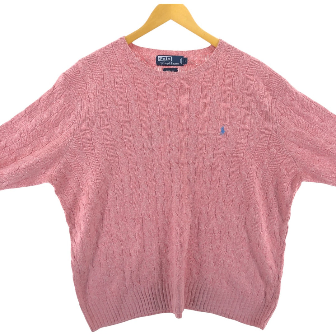 Ralph Lauren POLO by Ralph Lauren Cable Knit Silk Knit Sweater Men's L size / eaa510362
