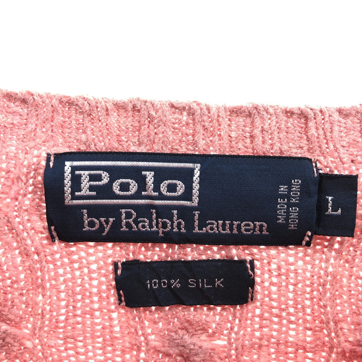 Ralph Lauren POLO by Ralph Lauren Cable Knit Silk Knit Sweater Men's L size / eaa510362