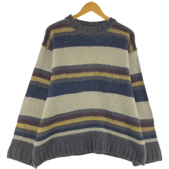 ICELAND Striped Pattern Knit Sweater Made in Italy Men's L Size Vintage /eaa510380