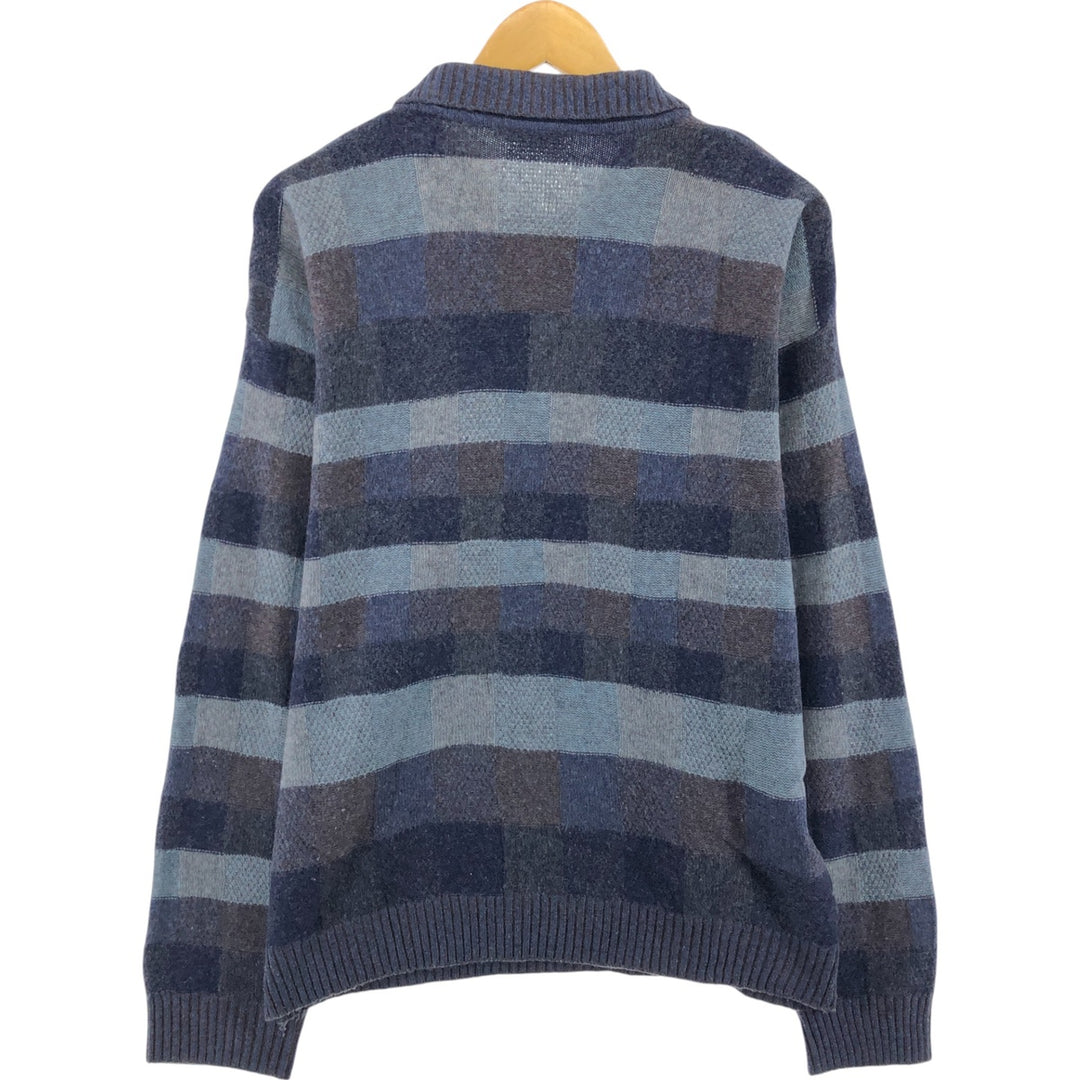 LACOSTE All-over print polo knit sweater, Made in Spain, Size 6, Men's XL / eaa510382