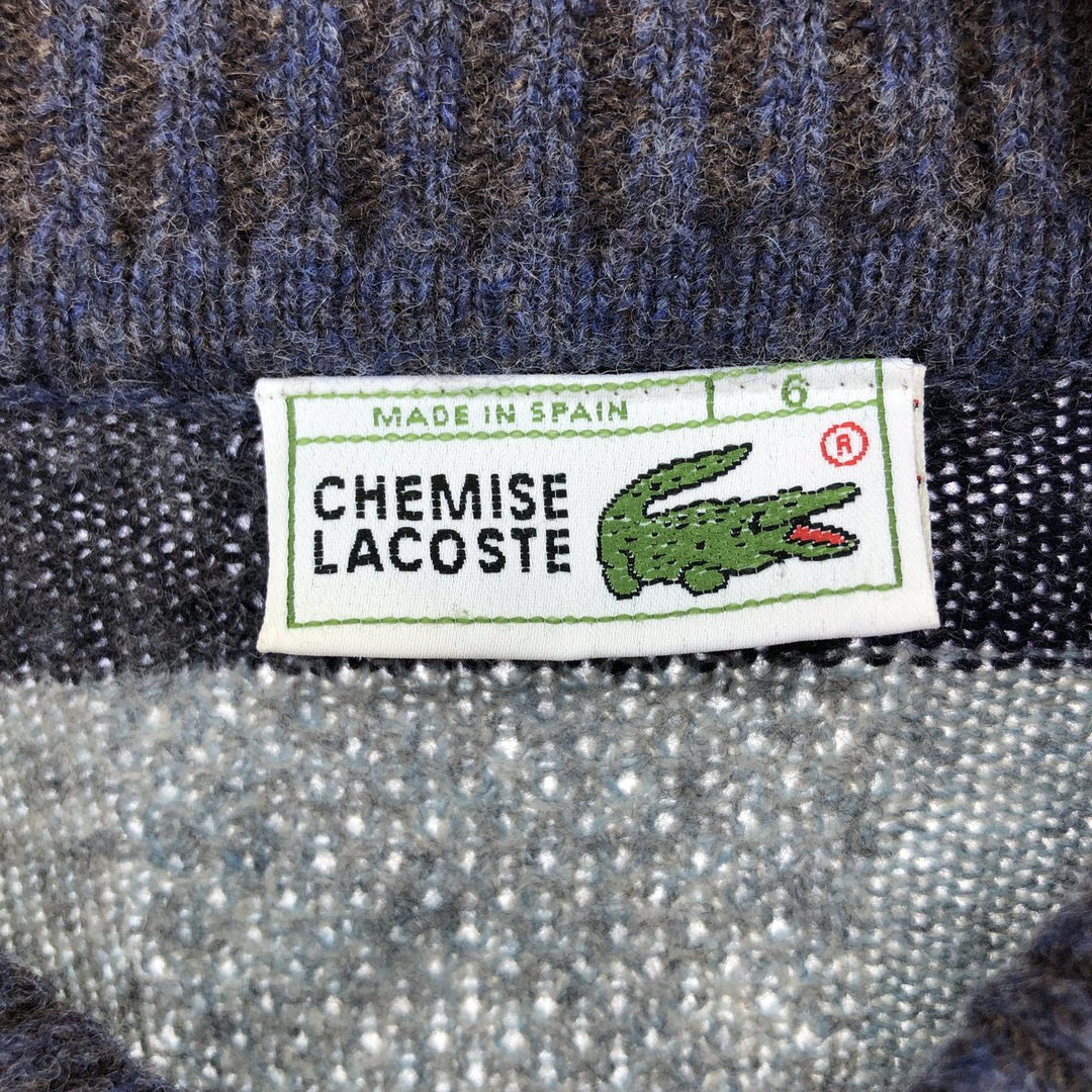 LACOSTE All-over print polo knit sweater, Made in Spain, Size 6, Men's XL / eaa510382