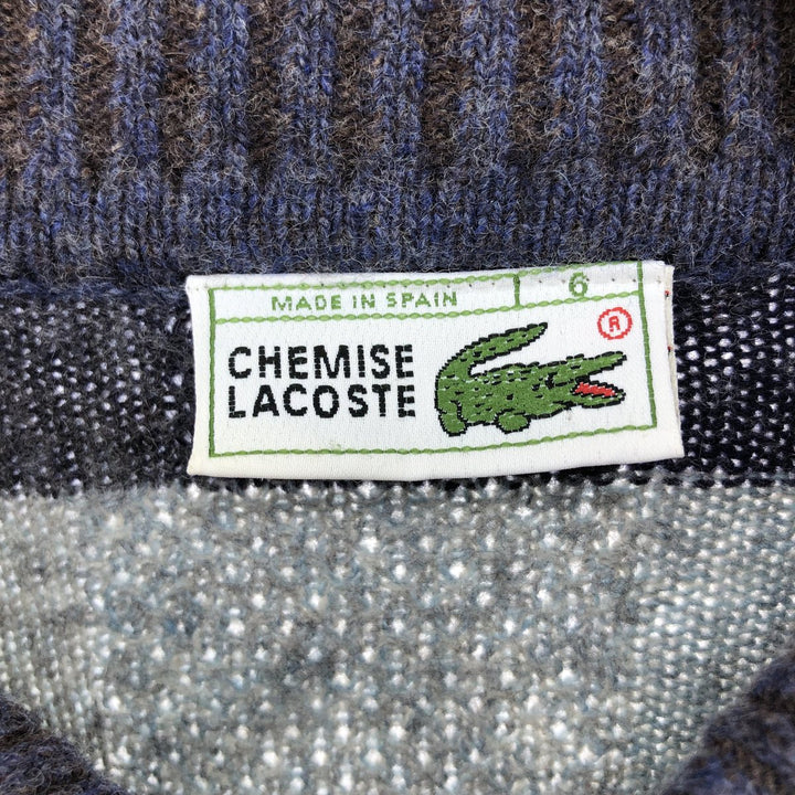 LACOSTE All-over print polo knit sweater, Made in Spain, Size 6, Men's XL / eaa510382