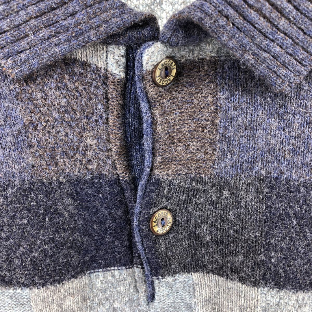 LACOSTE All-over print polo knit sweater, Made in Spain, Size 6, Men's XL / eaa510382