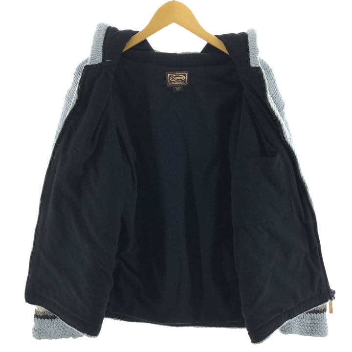 KYBER all-over print wool knit full zip sweater made in Nepal, men's size L /eaa510392