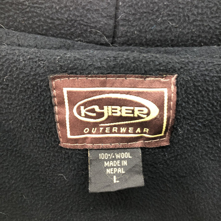 KYBER all-over print wool knit full zip sweater made in Nepal, men's size L /eaa510392