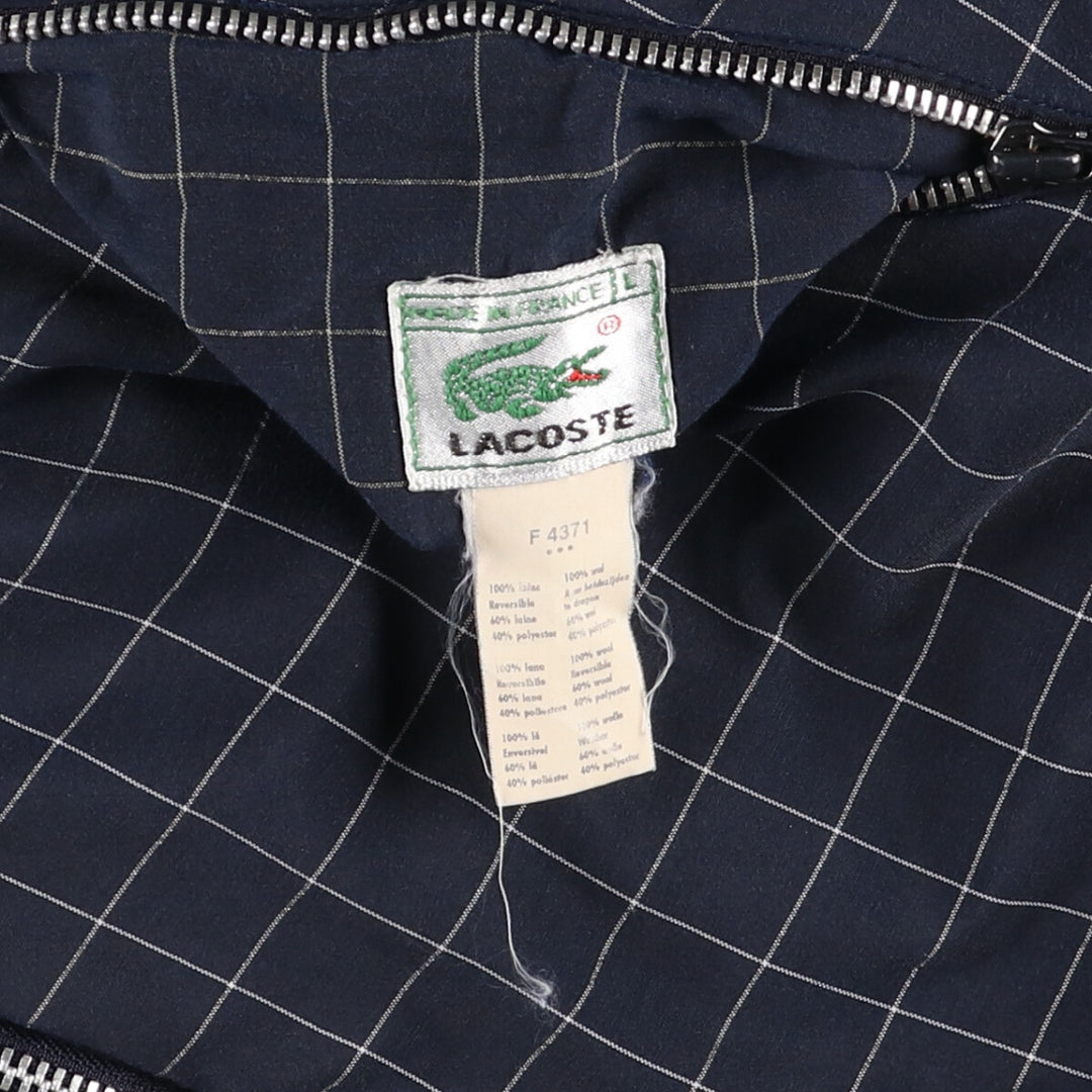 80'S Lacoste Check Pattern Reversible Blouson Made in France Men's L Size Vintage /eaa510434