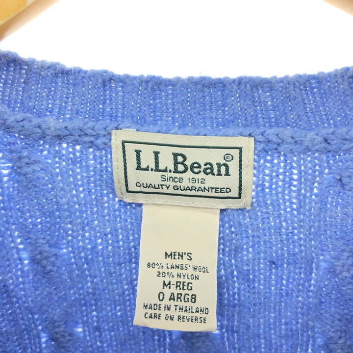 90s~00'S LLBean Cable Knit Lambswool Knit Sweater Men's M Cable Knit Vintage /eaa510598