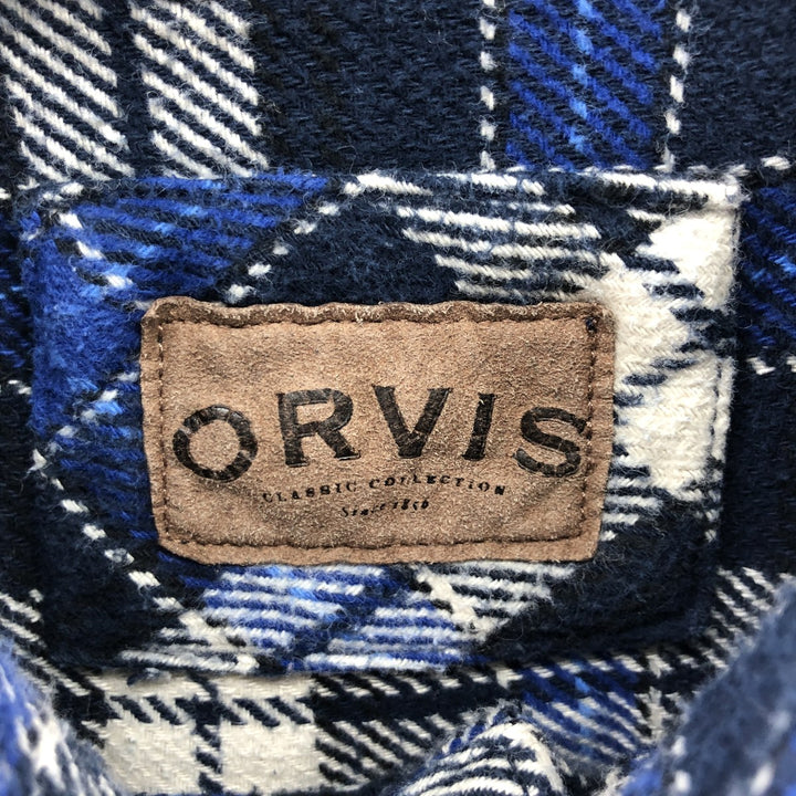 ORVIS Long Sleeve Heavy Flannel Check Shirt Men's M Size /eaa510604