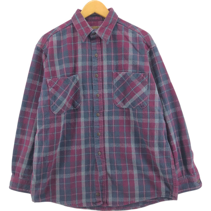 90s~00'S St. John's Bay Long Sleeve Heavy Flannel Check Shirt Men's Size L Vintage /eaa510605