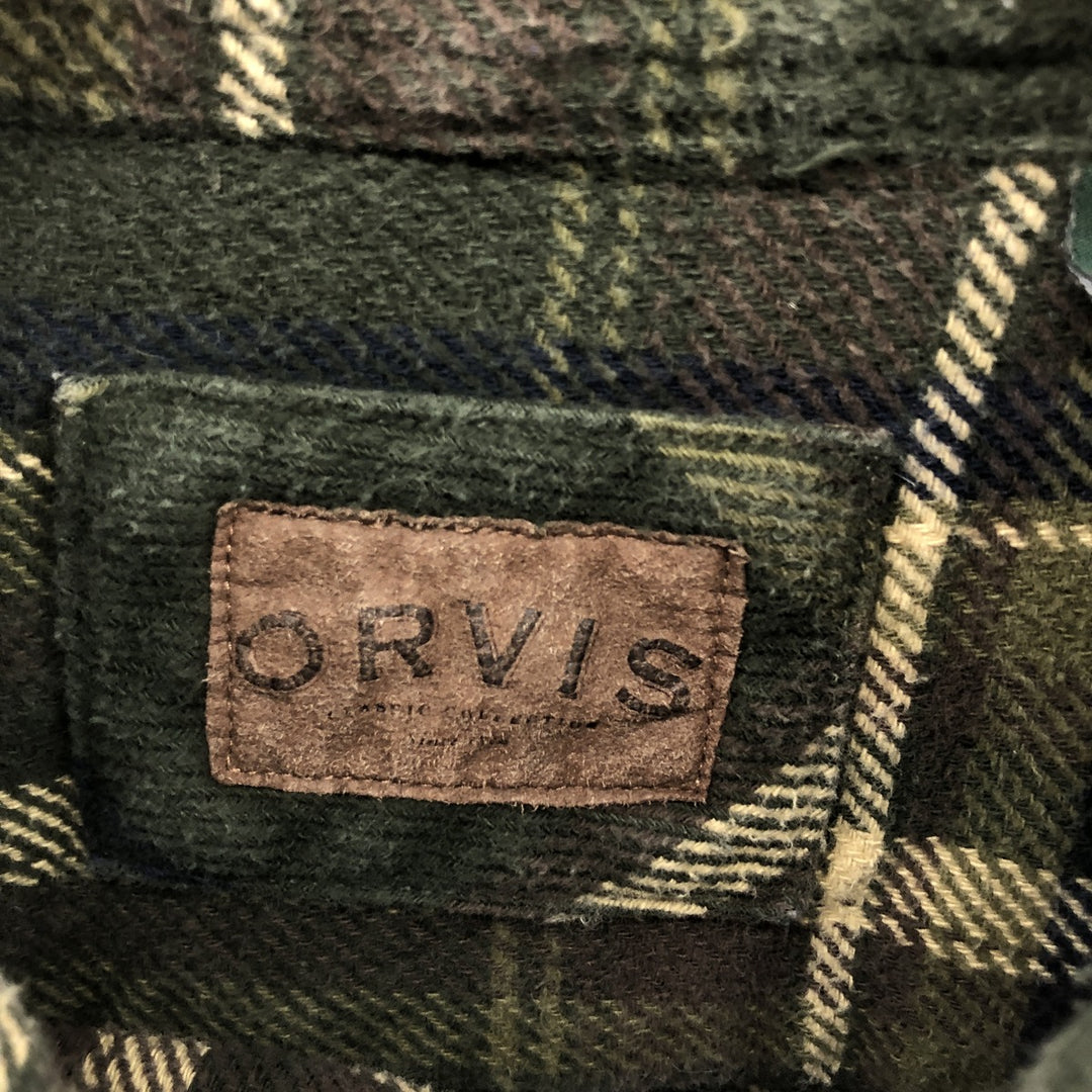 ORVIS Long Sleeve Heavy Flannel Check Shirt Men's Size L /eaa510611