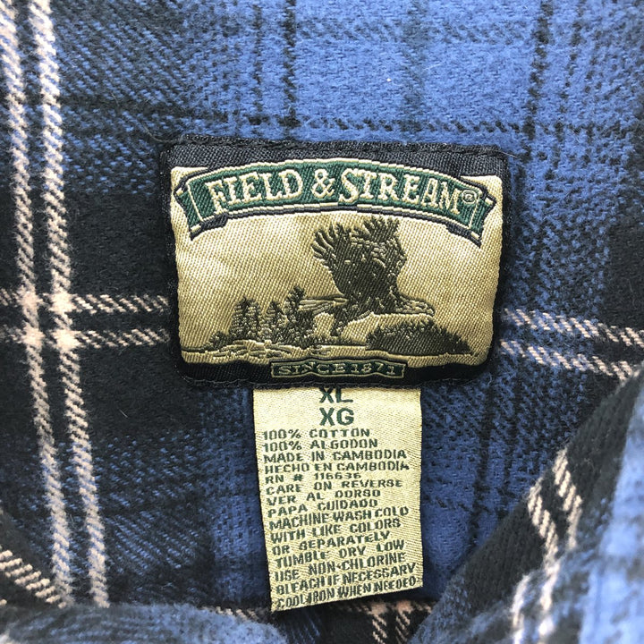 Field and Stream FIELD AND STREAM Ombre Check Long Sleeve Flannel Check Shirt Men's XL /eaa510613