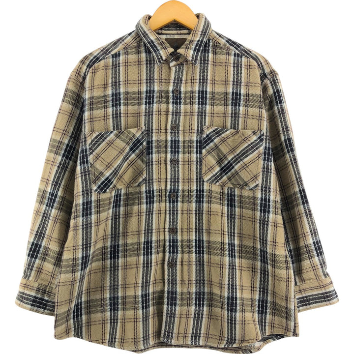 90s~00'S St. John's Bay Long Sleeve Heavy Flannel Check Shirt Men's L Size Vintage /eaa510614