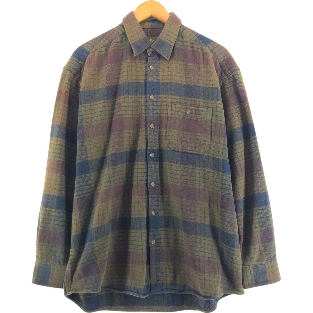 ~90'S DUCK ualley long sleeve heavy flannel check shirt men's XL equivalent vintage /eaa510616