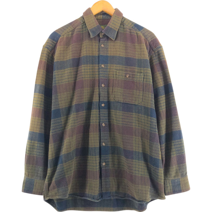 ~90'S DUCK ualley long sleeve heavy flannel check shirt men's XL equivalent vintage /eaa510616
