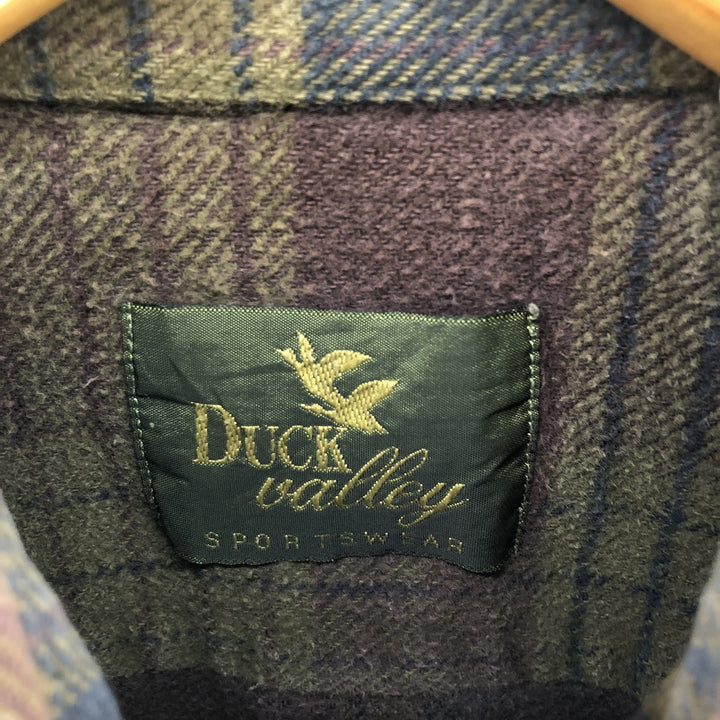 ~90'S DUCK ualley long sleeve heavy flannel check shirt men's XL equivalent vintage /eaa510616