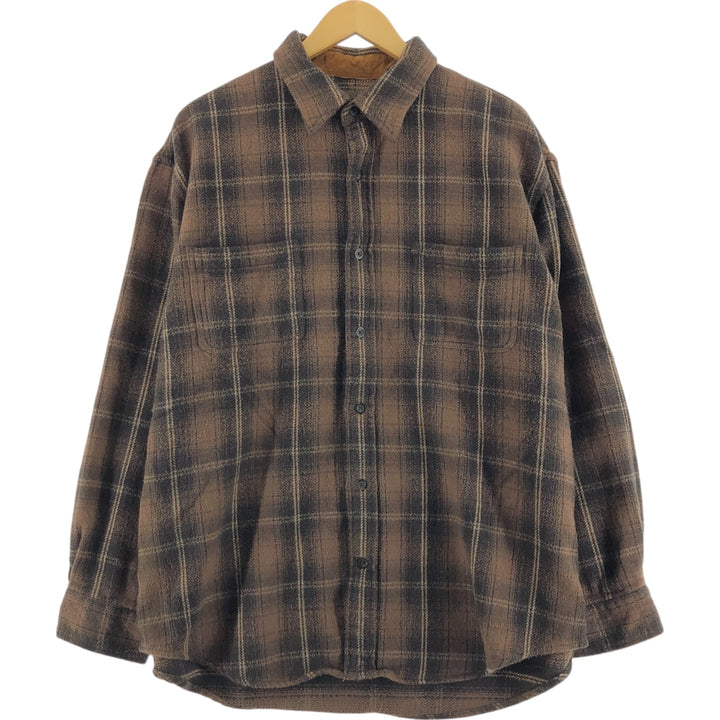 90s~00'S St. John's Bay Ombre Long Sleeve Heavy Flannel Check Shirt Men's XL Vintage /eaa510618