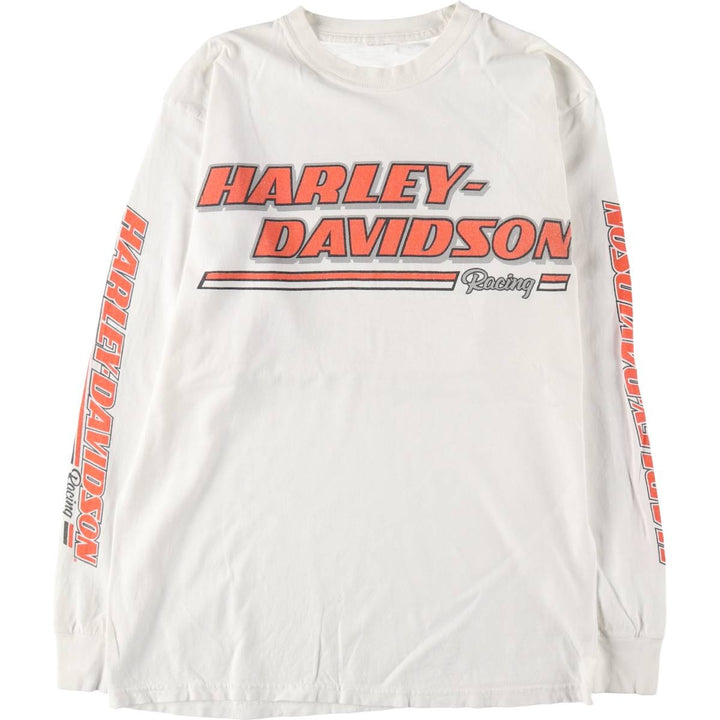 Harley-Davidson Long Sleeve T-Shirt, Men's Size S unclear white type Vintage Second Hand