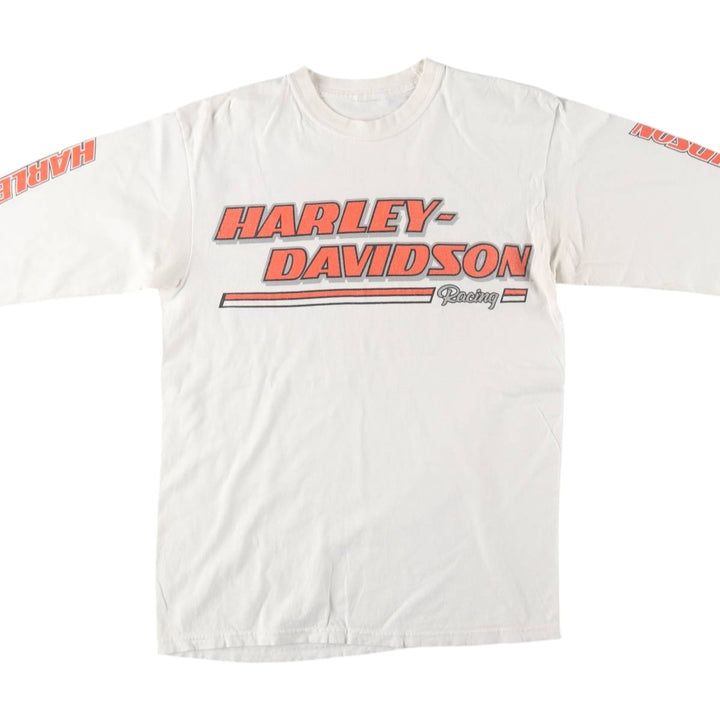 Harley-Davidson Long Sleeve T-Shirt, Men's Size S unclear white type Vintage Second Hand