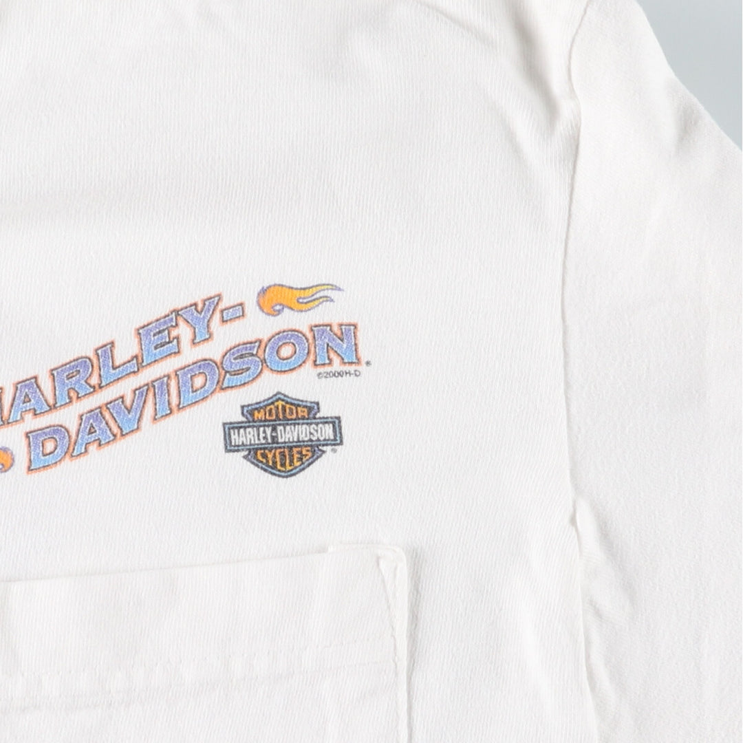 00'S Harley-Davidson Long Sleeve T-Shirt Made in USA Men's Size L cotton white type Vintage Second Hand