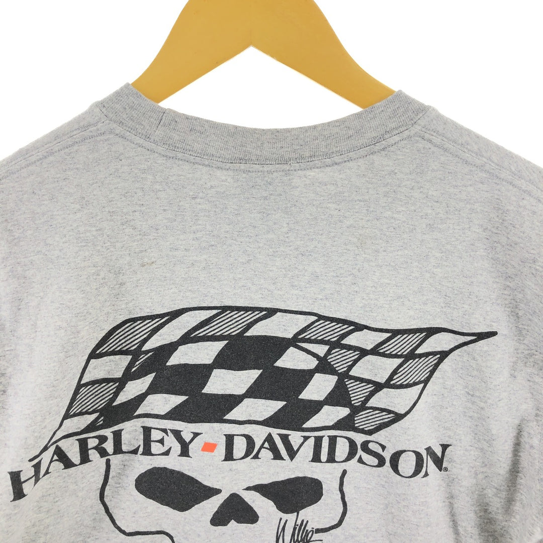 Harley-Davidson Skull Pattern Long T-shirt Men's L size / eaa510654