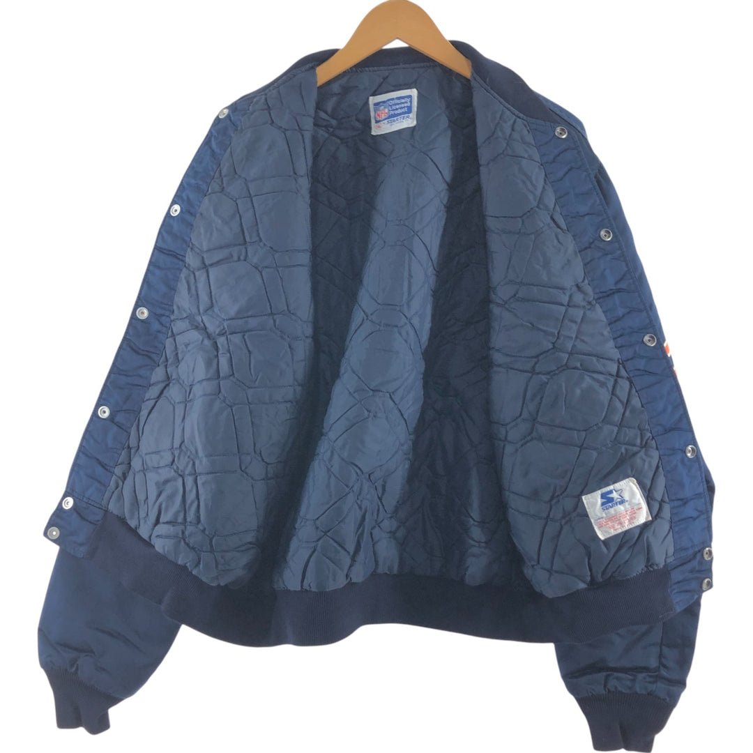 90'S Starter Chicago Bears Nylon Stadium Jacket Award Jacket Varsity Jacket Made in USA Men's XL Nylon navy blue type Vintage Second Hand