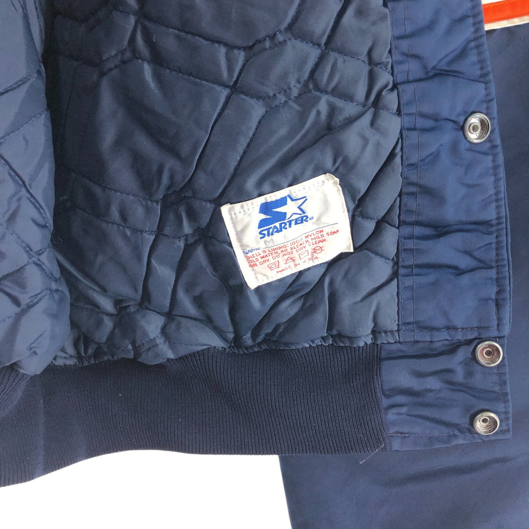 90'S Starter Chicago Bears Nylon Stadium Jacket Award Jacket Varsity Jacket Made in USA Men's XL Nylon navy blue type Vintage Second Hand