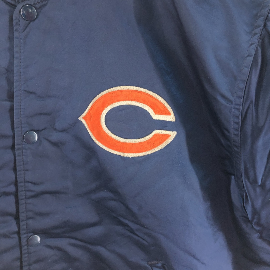 90'S Starter Chicago Bears Nylon Stadium Jacket Award Jacket Varsity Jacket Made in USA Men's XL Nylon navy blue type Vintage Second Hand