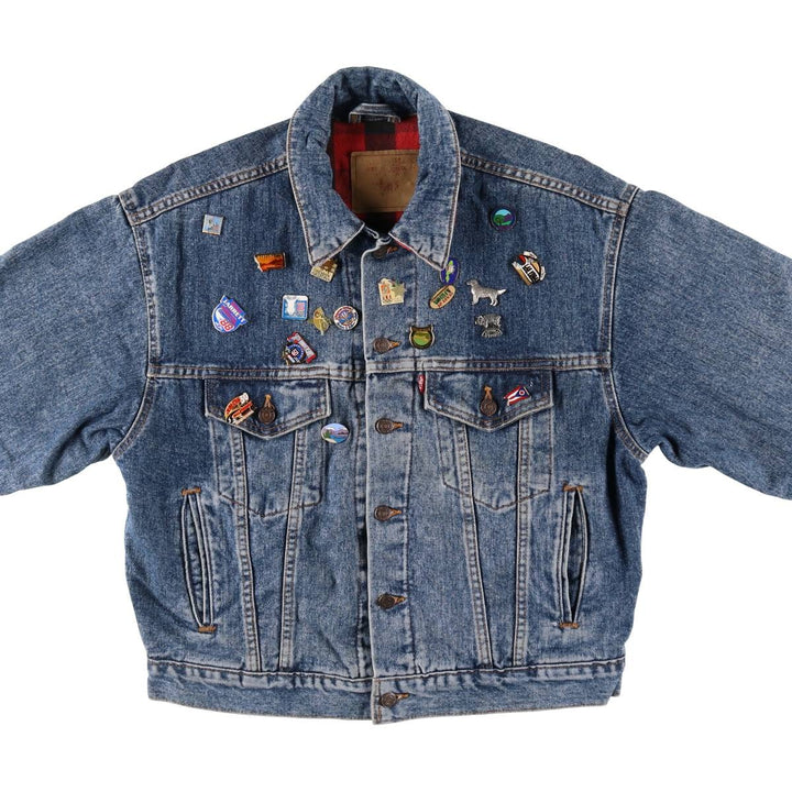 90'S Levi's 70417-4891 Denim jacket with badge, made in USA, men's size S, vintage /eaa510800