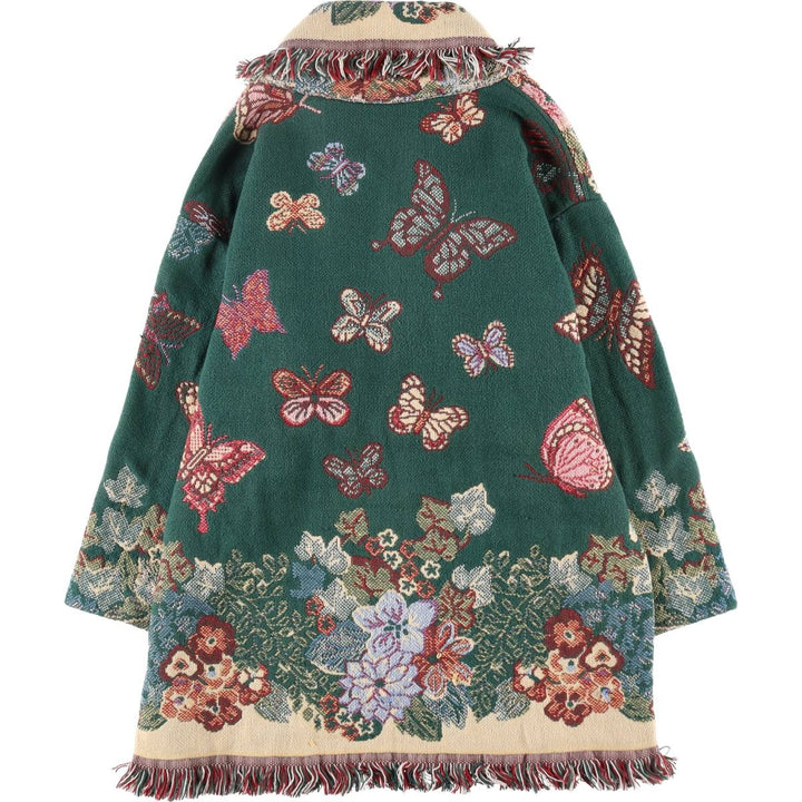 Big size 90'S Bob Timberlake floral pattern fringed rag gown room robe made in USA women's XXXL size vintage /eaa510827