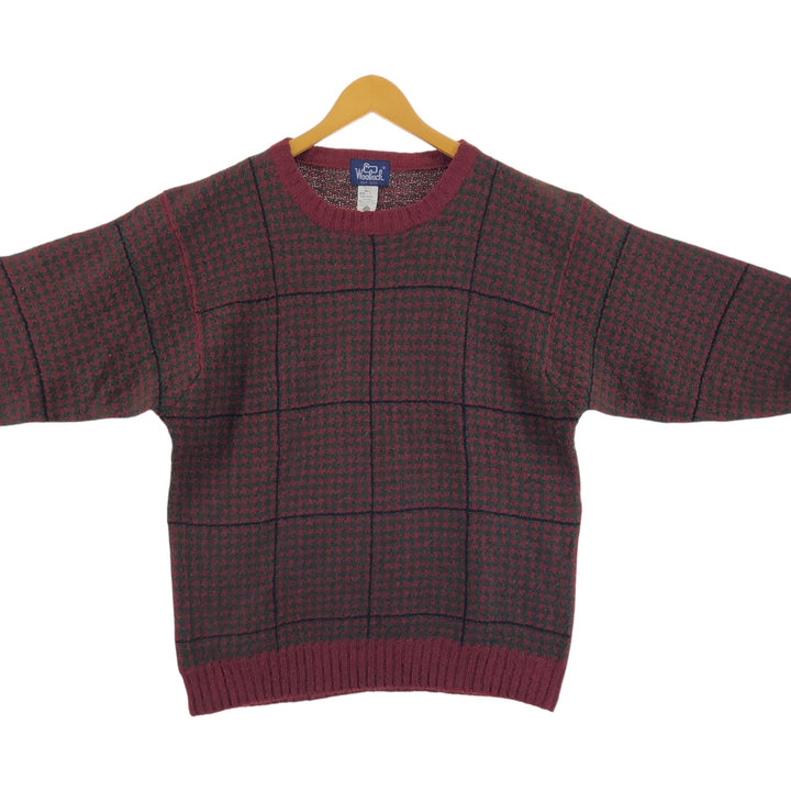 80'S WOOLRICH Check Pattern Wool Knit Sweater Men's Size L Vintage /eaa510903