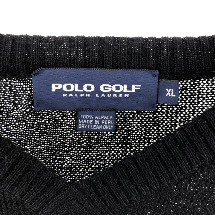 90'S Ralph Lauren POLO GOLF V-neck alpaca knit sweater Men's XL Vintage /eaa510922