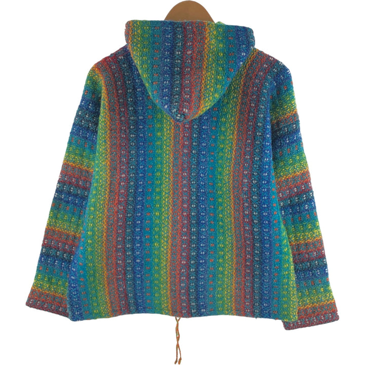 Multi-stripe rainbow full zip knit hoodie for women size L / eaa510927