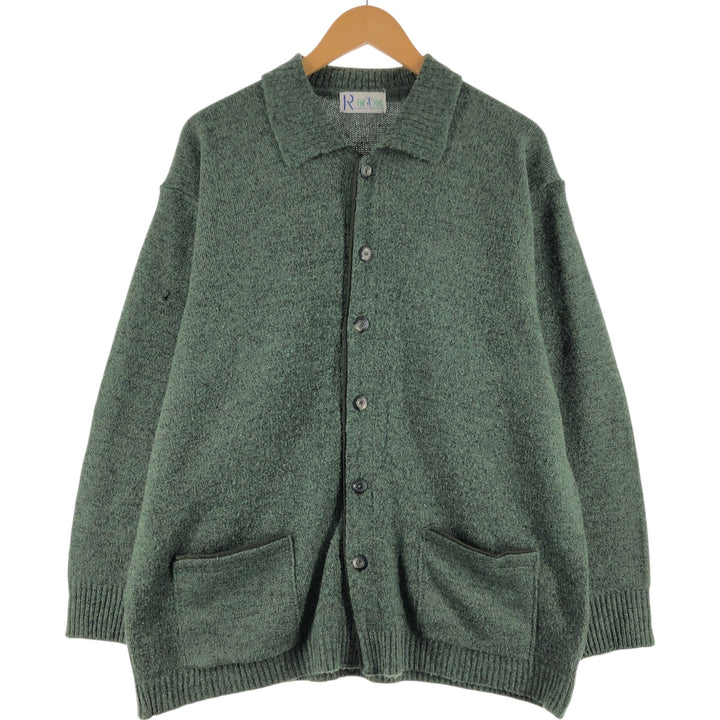 R FOR YOU Wool knit cardigan, men's XL size, with collar /eaa510943