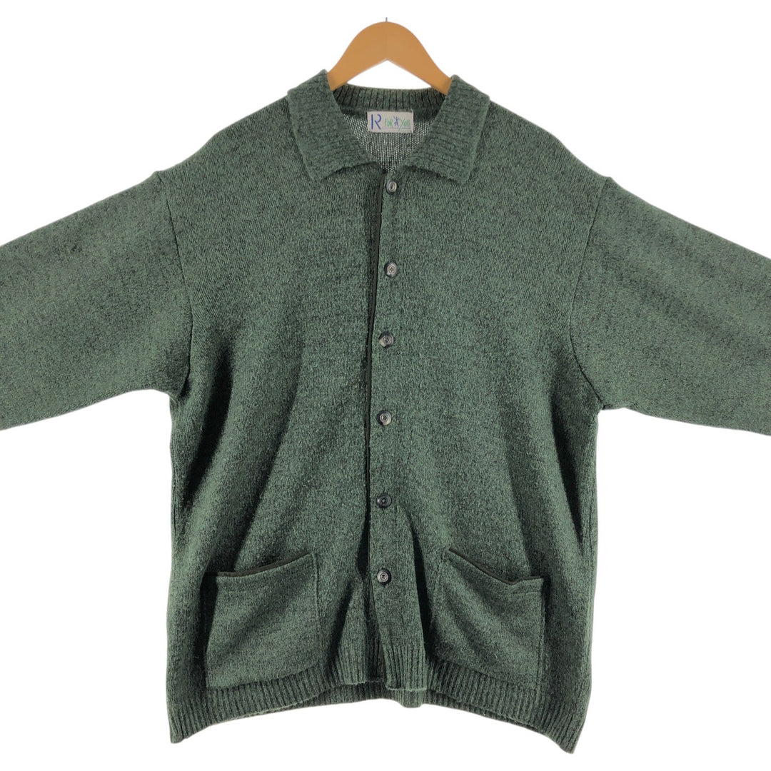 R FOR YOU Wool knit cardigan, men's XL size, with collar /eaa510943
