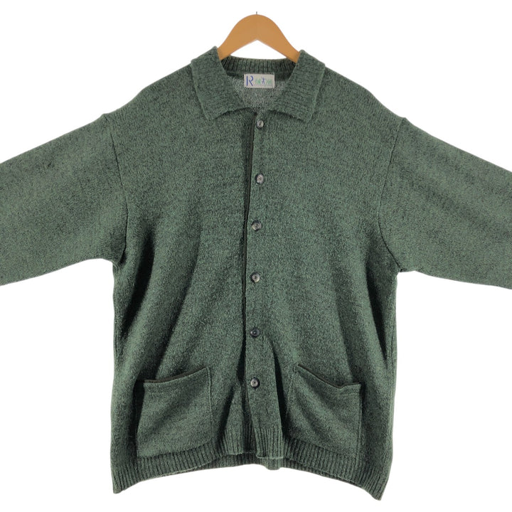 R FOR YOU Wool knit cardigan, men's XL size, with collar /eaa510943