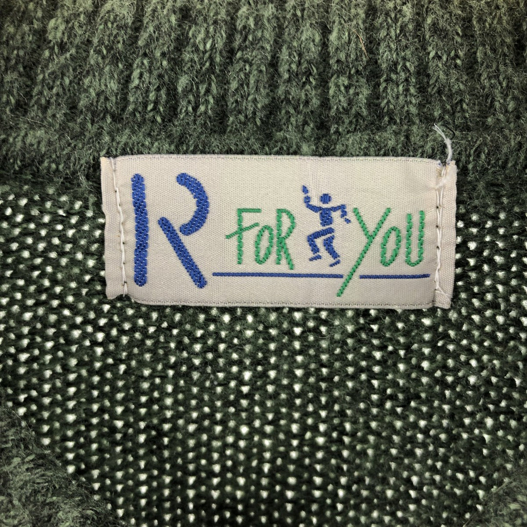R FOR YOU Wool knit cardigan, men's XL size, with collar /eaa510943