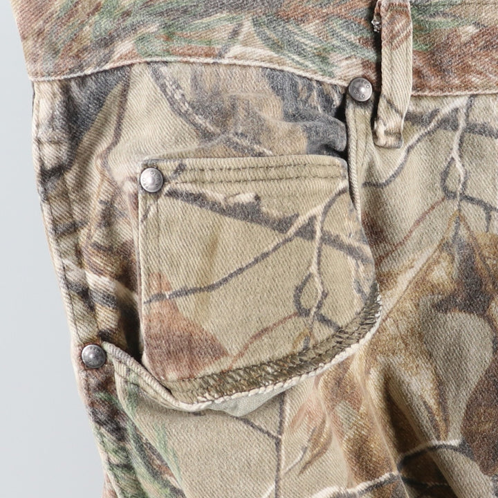 Big Size Wrangler PRO GEAR Camouflage Pattern Real Tree Camo Tapered Denim Pants Men's W40 equivalent / eaa510966