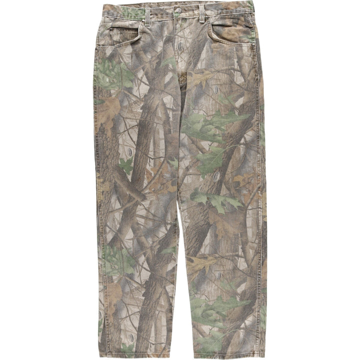 Wrangler PRO GEAR Camouflage Pattern Real Tree Camo Tapered Denim Pants Men's W36 equivalent / eaa510970