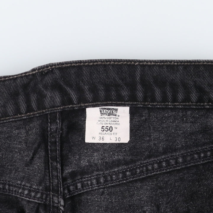 00'S Levi's 550 Relaxed Fit Black Denim Tapered Denim Pants Made in Canada Men's W36 / eaa510973