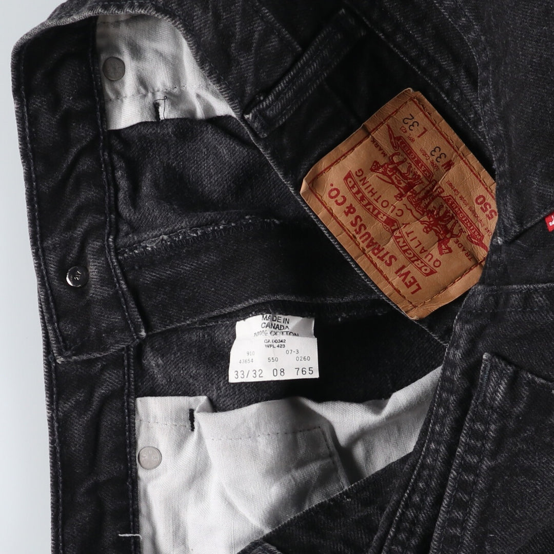 ~00'S Levi's 550 Black Denim Tapered Denim Pants Made in Canada Men's W32 equivalent / eaa510977