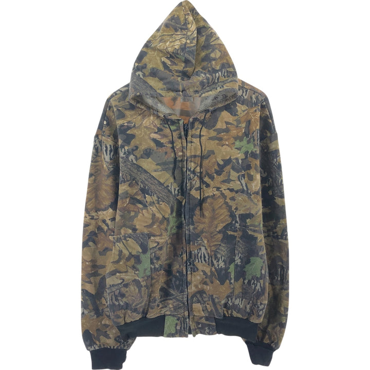 ALL WEATHER Camouflage Pattern Real Tree Camo Sweat Full Zip Hoodie Men's XL /eaa511014