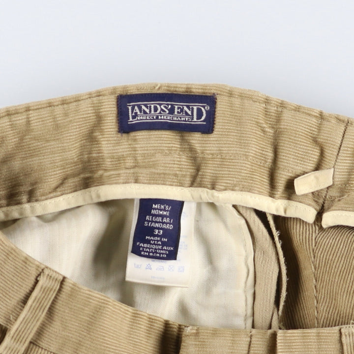 90'S LANDS' END 2-pleat corduroy pants made in USA, men's, w32 equivalent, vintage / eaa511027