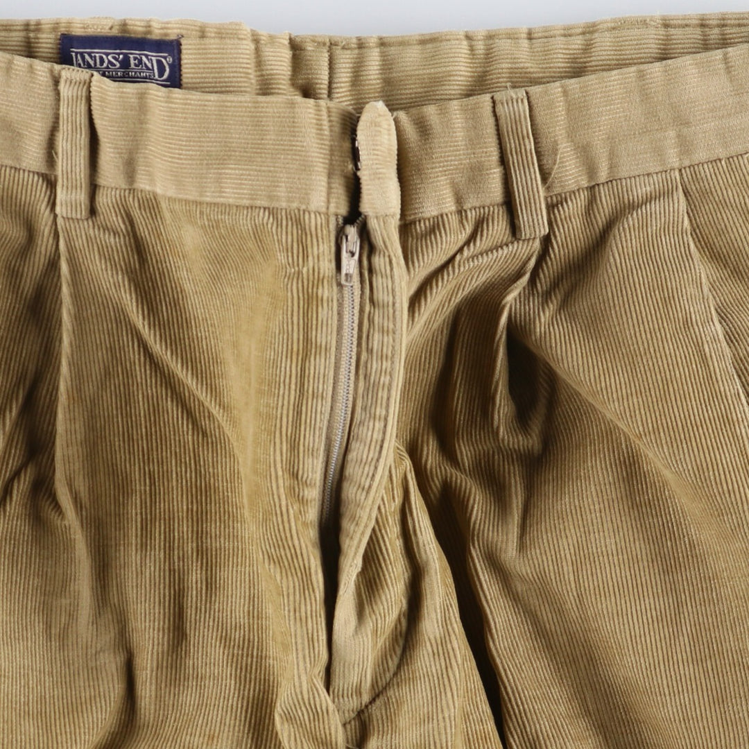 90'S LANDS' END 2-pleat corduroy pants made in USA, men's, w32 equivalent, vintage / eaa511027