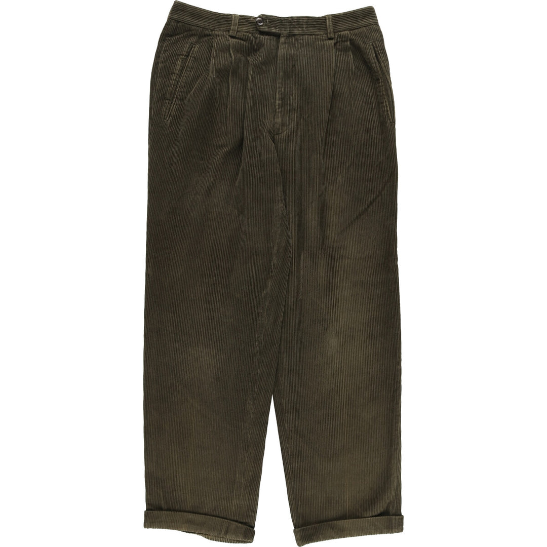 90'S VELLUTO DUCA VISCONTI DI MODRONE Two-pleat Corduroy Pants Men's W31 Vintage cotton Khaki type Vintage Second Hand