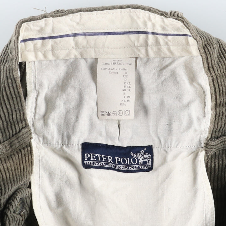 ~80'S PETER POLO Two-pleat Corduroy Pants Men's W31 Vintage /eaa511048