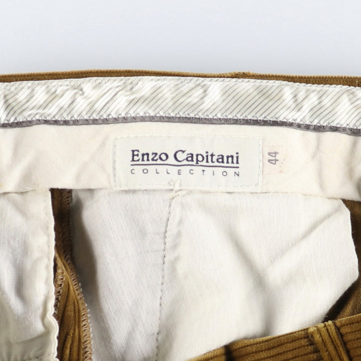 80'S Enzo Capitani wide ribbed two-pleat corduroy pants for men, W34 equivalent, vintage / eaa511049