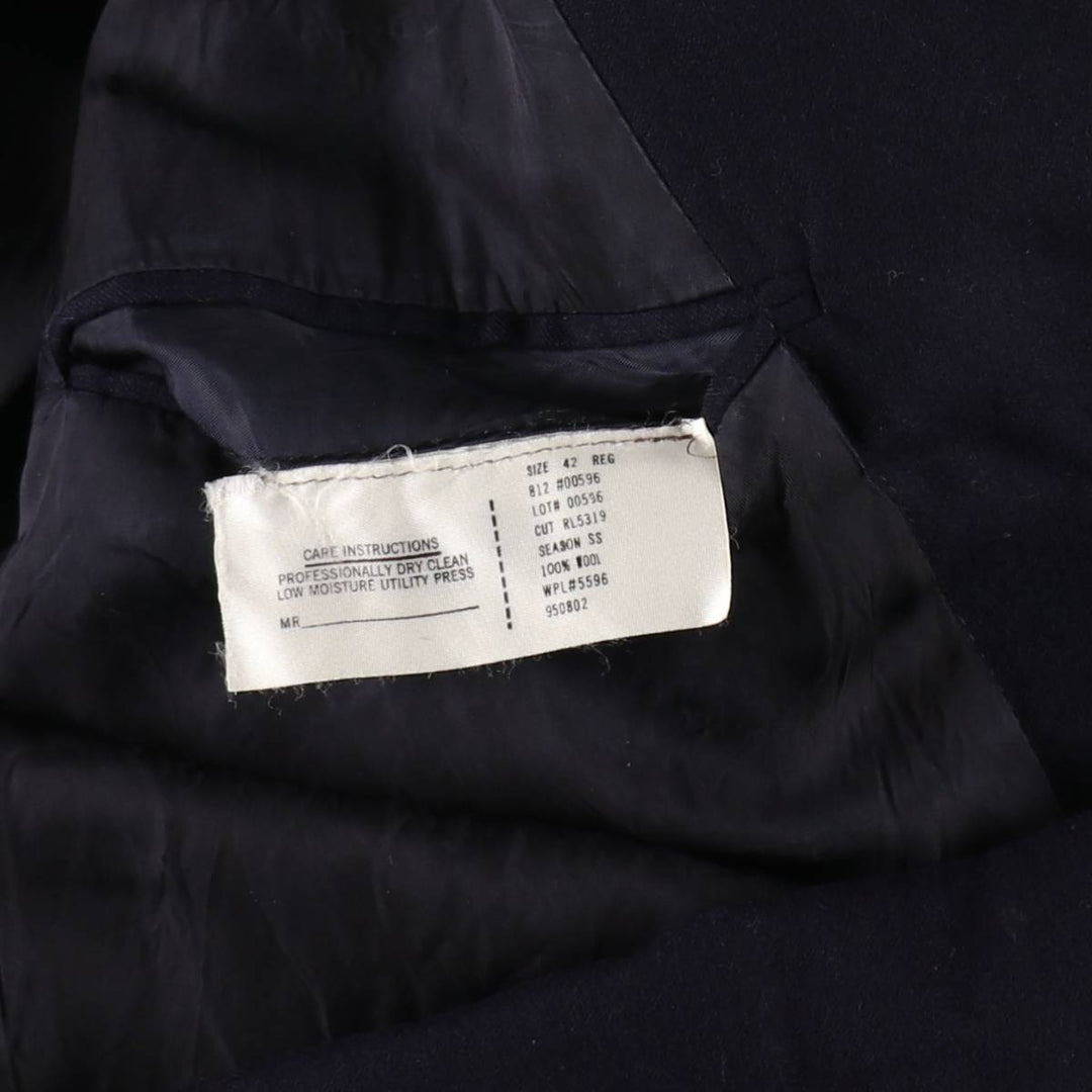 90'S Ralph Lauren navy blazer, peak lapel, double-breasted, tailored jacket, made in USA, men's size M /eaa511127