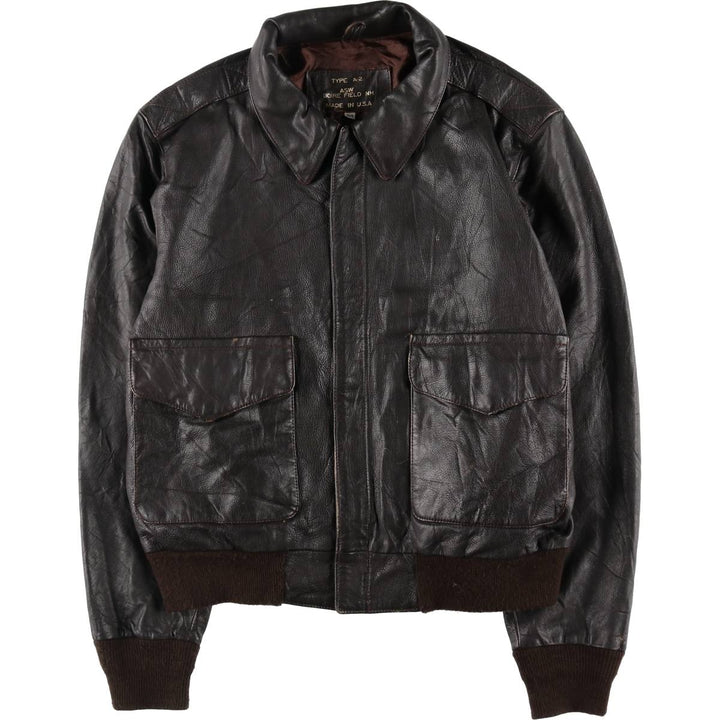 A-2 type leather flight jacket, made in USA, men's size L / eaa511178
