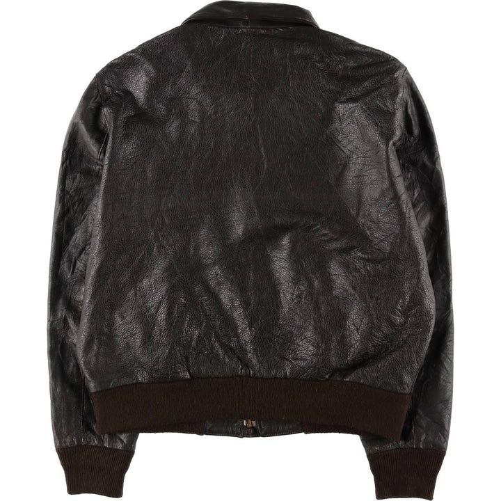 A-2 type leather flight jacket, made in USA, men's size L / eaa511178